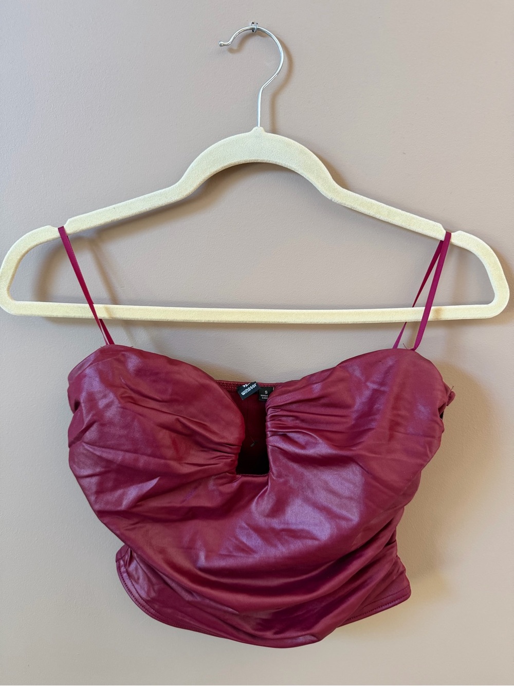 Faux Leather Crop Top -Size S